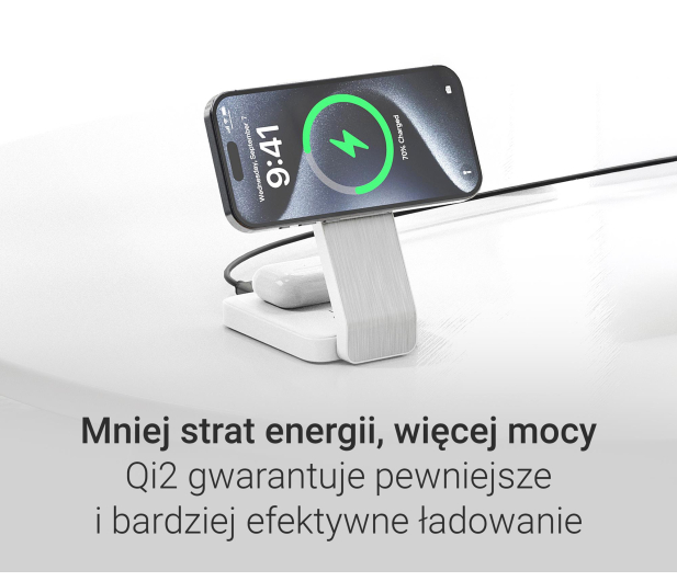 Silver Monkey Alu MagCharger Qi2 3in1 biała - 1328386 - zdjęcie 8